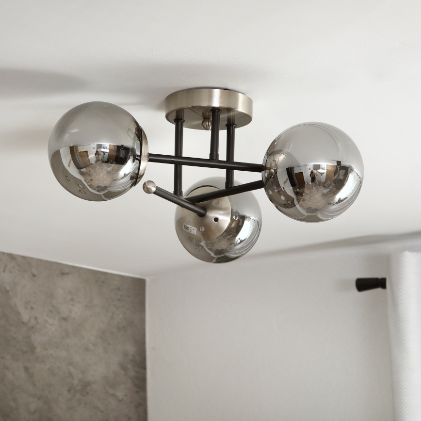 Brilagi - Накладная люстра MALIVA 3xE14/15W/230V матовый хром/дымчатая