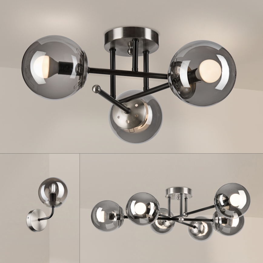 Brilagi - Накладная люстра MALIVA 3xE14/15W/230V матовый хром/дымчатая