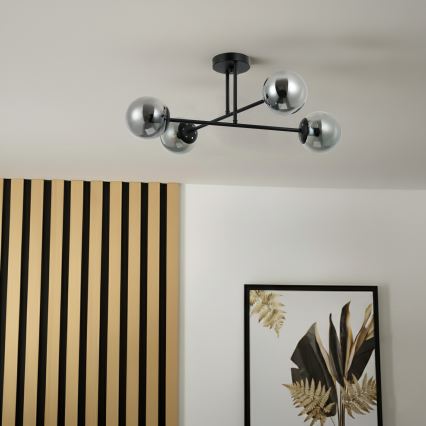 Brilagi - Накладная люстра MALIVA 4xE14/15W/230V черный/дымчатый