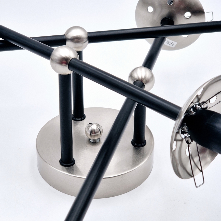 Brilagi - Накладная люстра MALIVA 6xE14/15W/230V матовый хром/дымчатое стекло