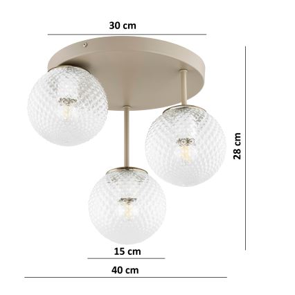 BRILAGI - Накладная люстра STELLA 3xE27/60W/230V бежевый/золотой