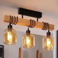 BRILAGI - Накладная люстра WOOD GLASS 3xE27/60W/230V сосна/чёрный/дымчато-коричневый