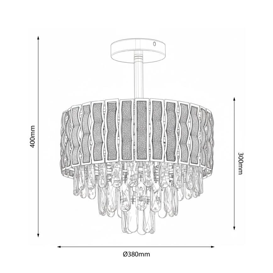Brilagi - Накладная потолочная люстра CRISTAL 5xE14/40W/230V, диаметр 38 см