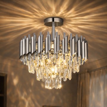 Brilagi - Накладная потолочная люстра ECLIPSE 5xE14/10W/230V, диаметр 38 см, серебристая