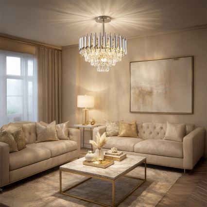 Brilagi - Накладная потолочная люстра ECLIPSE 5xE14/10W/230V, диаметр 38 см, серебристая