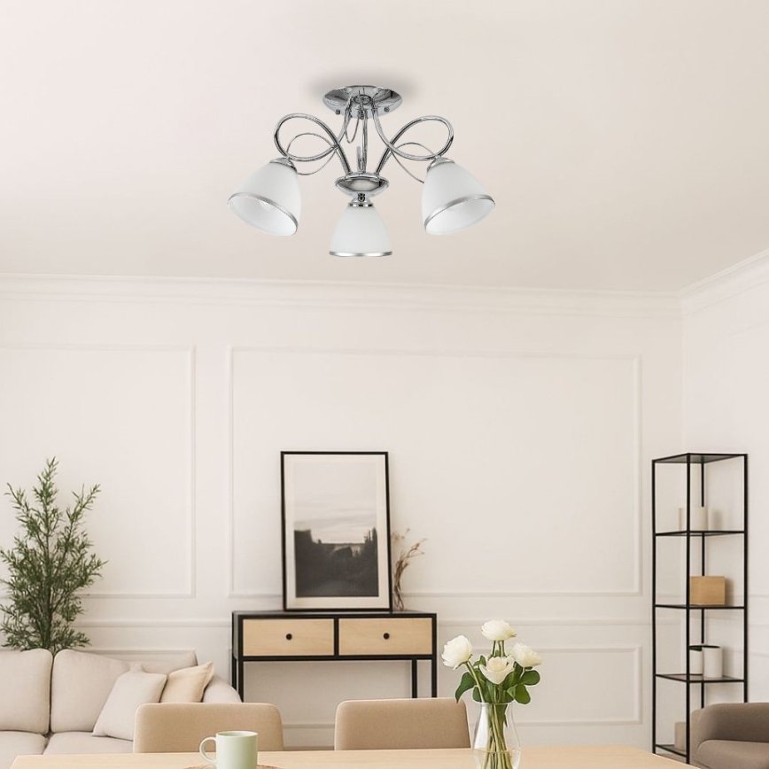 Brilagi - Накладная потолочная люстра FRED 3xE27/60W/230V, диам. 59 см, глянцевый хром