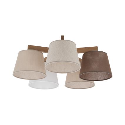 Brilagi - Накладная потолочная люстра LATTE SABIA 5xE27/15W/230V сосна/микс