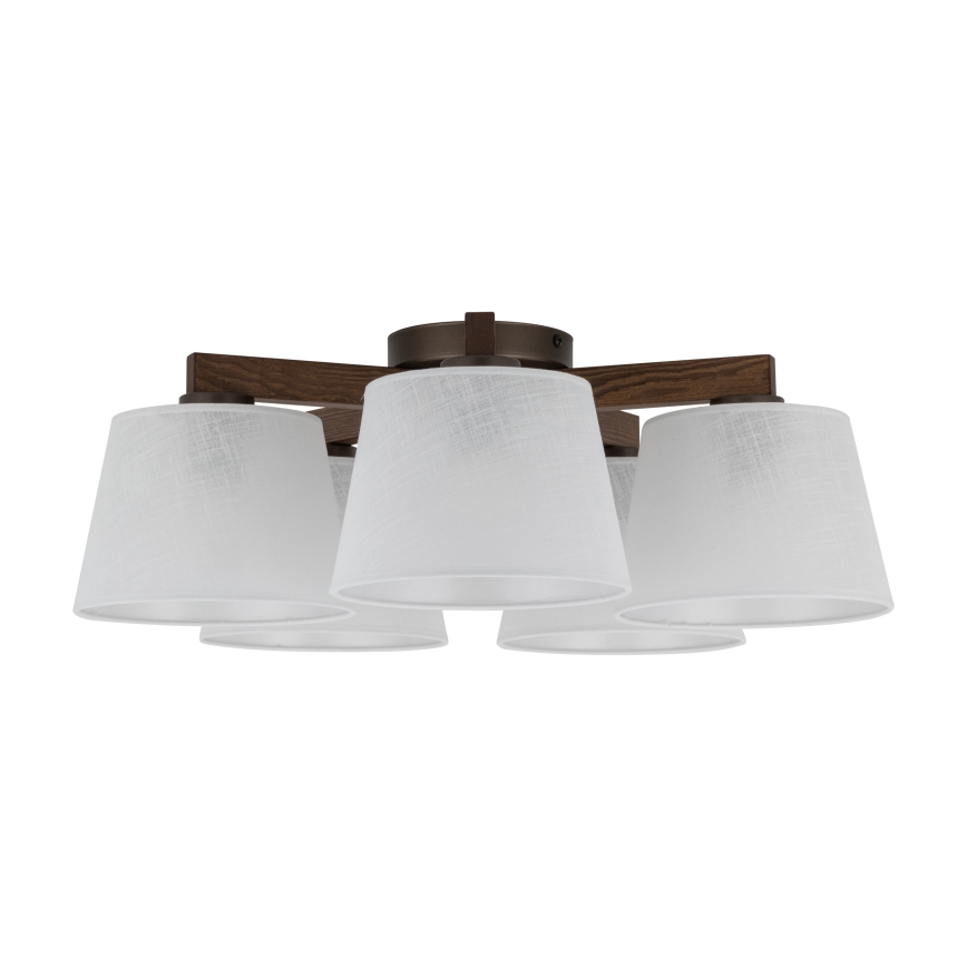 Brilagi - Накладная потолочная люстра LATTE 5xE27/60W/230V сосна/белая