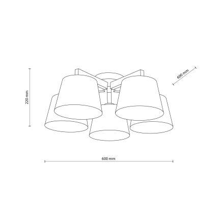 Brilagi - Накладная потолочная люстра LATTE 5xE27/60W/230V сосна/белая