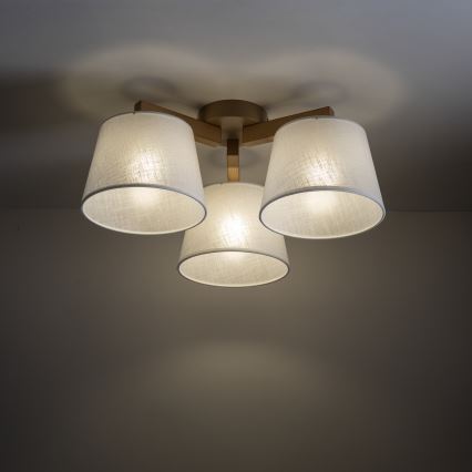 Brilagi - Накладная потолочная люстра LATTE SABIA 3xE27/60W/230V сосна/белый