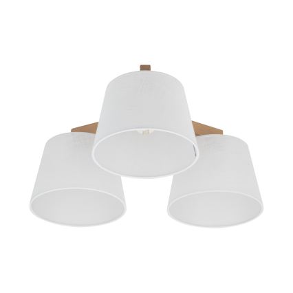 Brilagi - Накладная потолочная люстра LATTE SABIA 3xE27/60W/230V сосна/белый