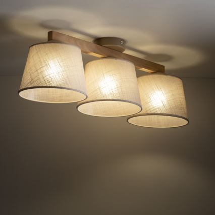 Brilagi - Накладная потолочная люстра LATTE SABIA 3xE27/60W/230V сосна/бежевая