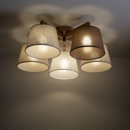 Brilagi - Накладная потолочная люстра LATTE SABIA 5xE27/60W/230V сосна/микс
