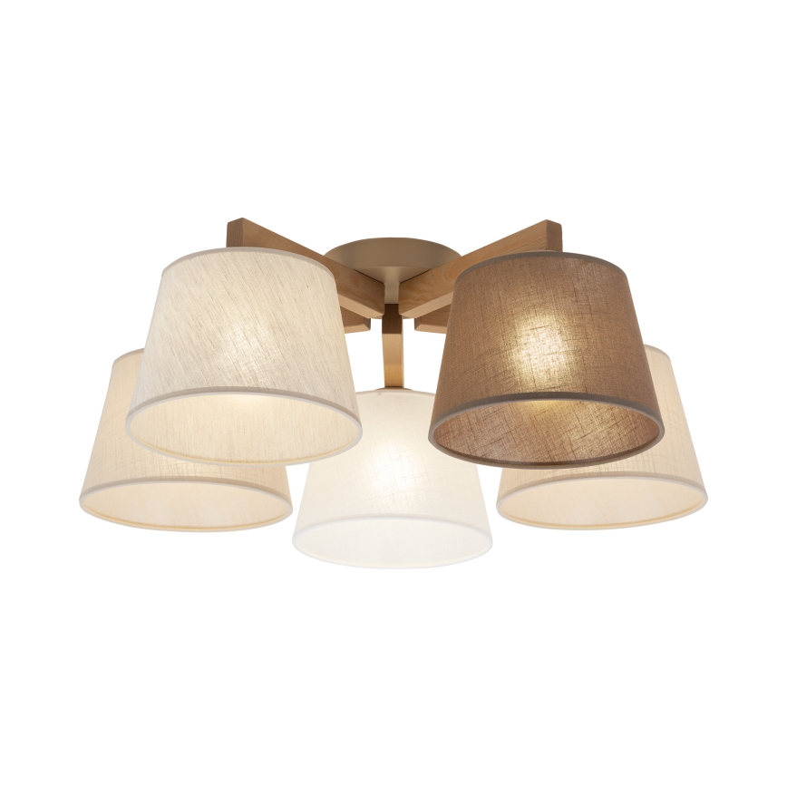 Brilagi - Накладная потолочная люстра LATTE SABIA 5xE27/60W/230V сосна/микс