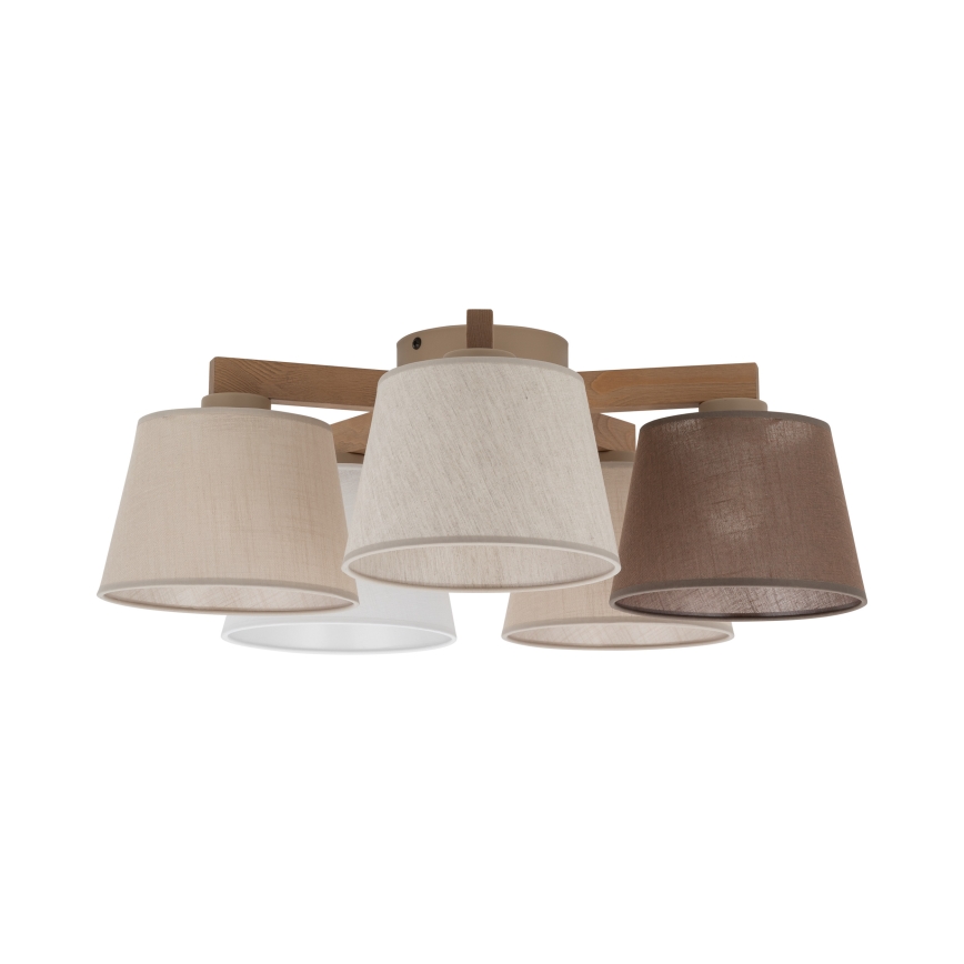 Brilagi - Накладная потолочная люстра LATTE SABIA 5xE27/60W/230V сосна/микс