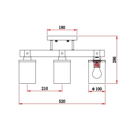 Brilagi - Накладная потолочная люстра VISTA 3xE27/60W/230V дуб
