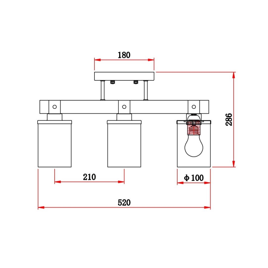 Brilagi - Накладная потолочная люстра VISTA 3xE27/60W/230V дуб