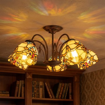 Brilagi - накладная витражная люстра в стиле Тиффани MIRABELLA 3xE27/60W/230V, диаметр 60 см