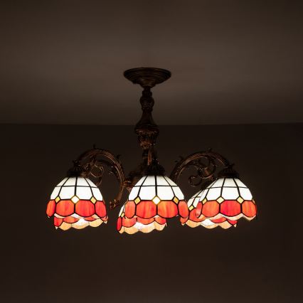 Brilagi - накладная витражная люстра в стиле Тиффани SIENNA 6xE27/60W/230V, диаметр 60 см