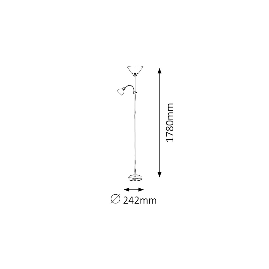 Брілагі - Підлогова лампа АРІАНА 1xE27/100W/230V + 1xE14/25W чорна