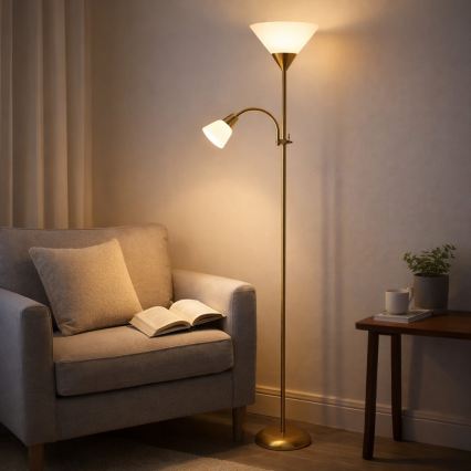 Brilagi - Підлогова лампа ARIANA 1xE27/100W/230V + 1xE14/25W золота