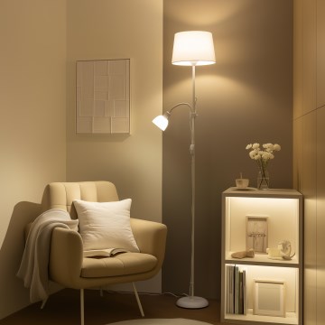 Brilagi - Підлогова лампа CERIA 1xE27/100W/230V + 1xE14/25W біла