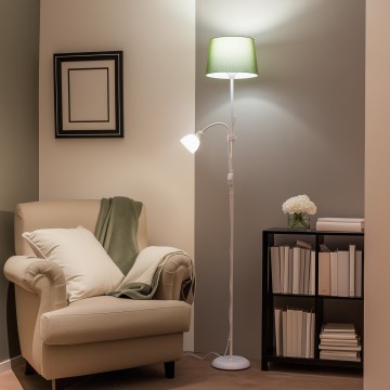 Brilagi - Підлогова лампа CERIA 1xE27/100W/230V + 1xE14/25W біла/зелена