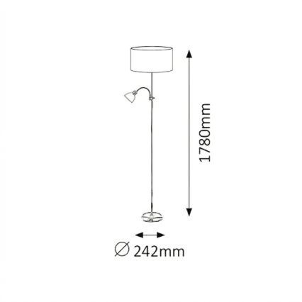 Brilagi - Підлогова лампа CERIA 1xE27/100W/230V + 1xE14/25W чорна/біла