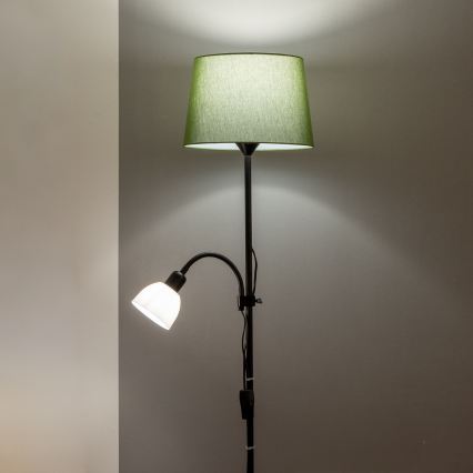 BRILAGI - Підлогова лампа CERIA 1xE27/100W/230V + 1xE14/25W чорна/зелена