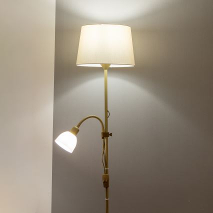 Brilagi - Підлогова лампа CERIA 1xE27/100W/230V + 1xE14/25W золота/бежева