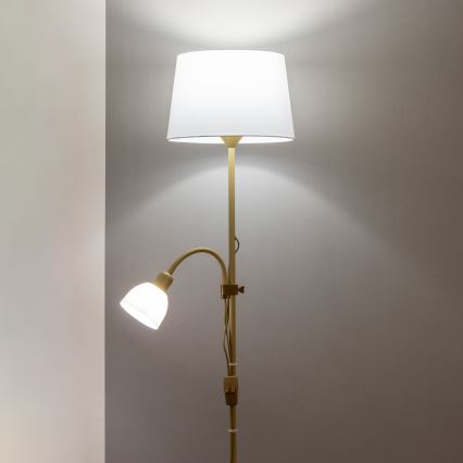 Brilagi - Підлогова лампа CERIA 1xE27/100W/230V + 1xE14/25W золота/біла