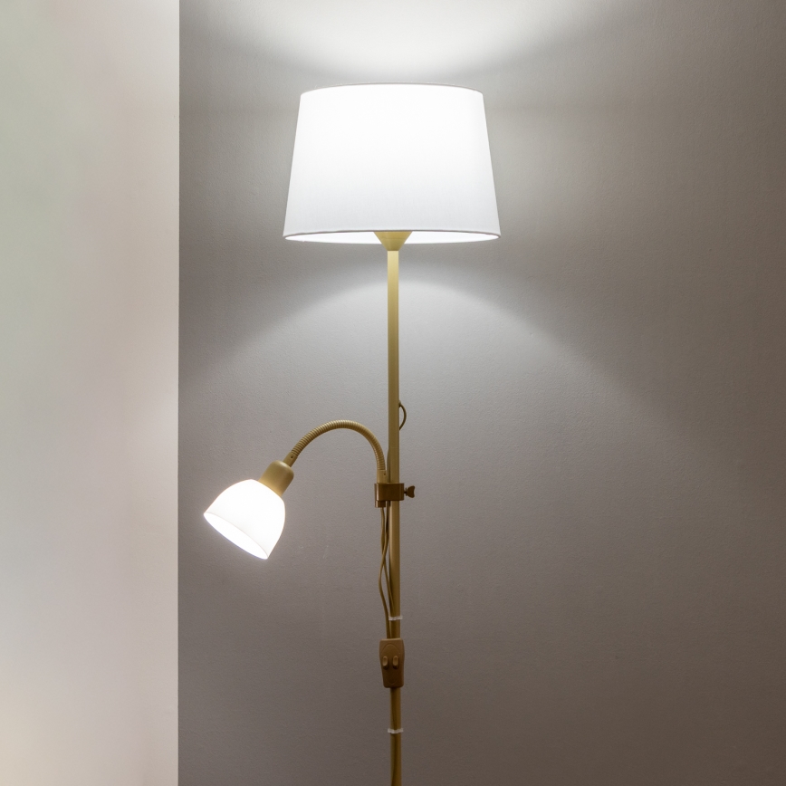 Brilagi - Підлогова лампа CERIA 1xE27/100W/230V + 1xE14/25W золота/біла