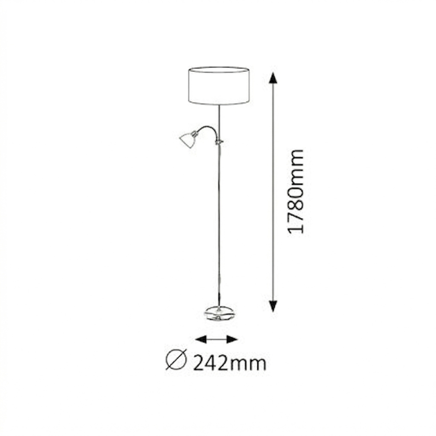 Brilagi - Підлогова лампа CERIA 1xE27/100W/230V + 1xE14/25W золота/біла