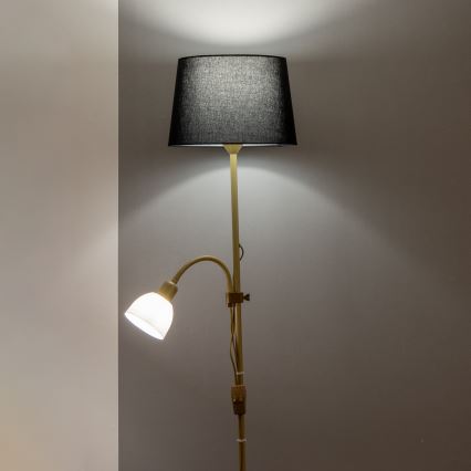 Брілагі - Підлогова лампа ЦЕРІА 1xE27/100W/230V + 1xE14/25W золота/чорна