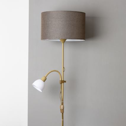 Brilagi - Підлогова лампа CERIA 1xE27/100W/230V + 1xE14/25W золота/коричнева
