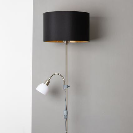 Brilagi - Підлогова лампа CERIA 2-в-1 1xE27/100W/230V + 1xE14/25W матовий хром/чорний