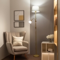 Brilagi - Підлогова лампа CERIA 2-в-1 1xE27/100W/230V + 1xE14/25W золота/сіра