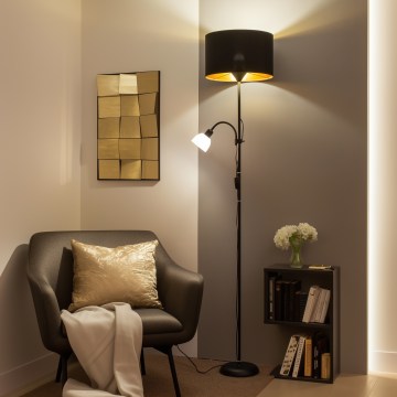 Брілагі - Підлогова лампа ЦЕРІА 2в1 1xE27/100W/230V + 1xE14/25W чорна