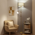 Brilagi - Підлогова лампа CERIA 2в1 1xE27/100W/230V + 1xE14/25W золота/коричнева
