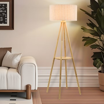 Brilagi - Підлогова лампа NORDIC WAVE 1xE27/15W/230V дерево/льон