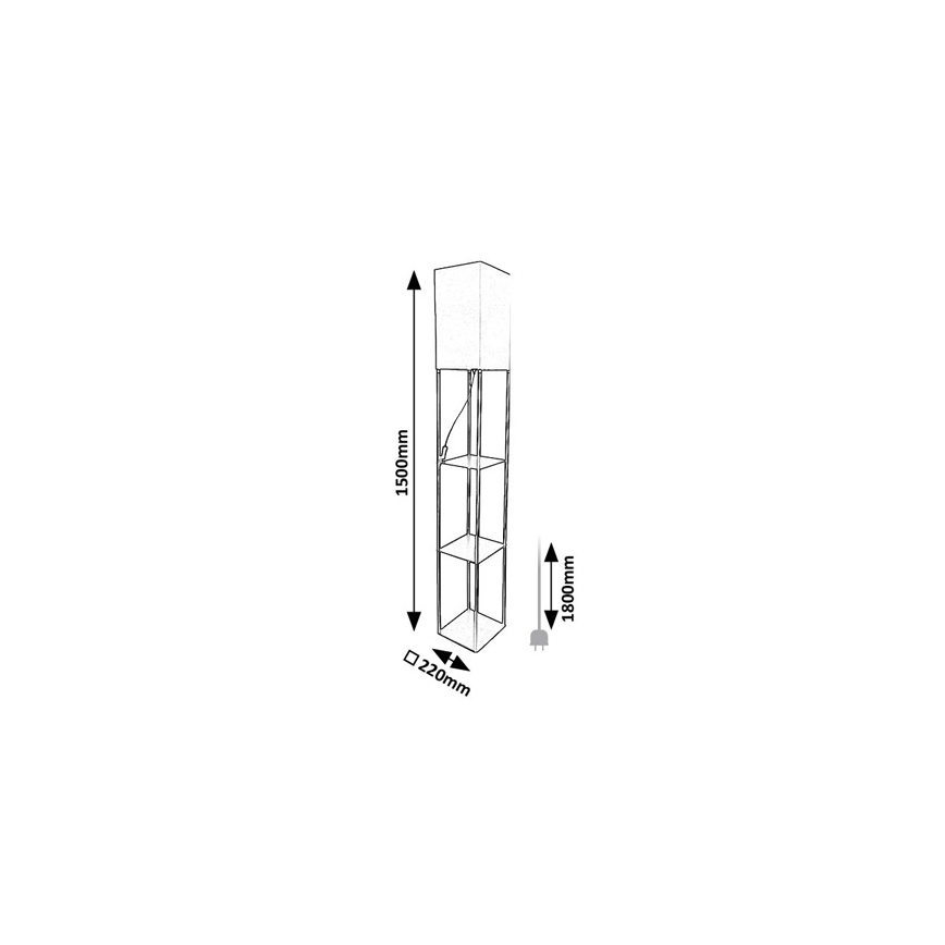 Brilagi - Підлогова лампа з полицями GRADUS 1xE27/40W/230V 150 см чорний/білий