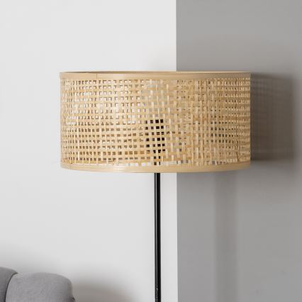 Brilagi - Підлогова LED-лампа CERIA 1xE27/40W/230V діаметр 25 см бамбук/чорний