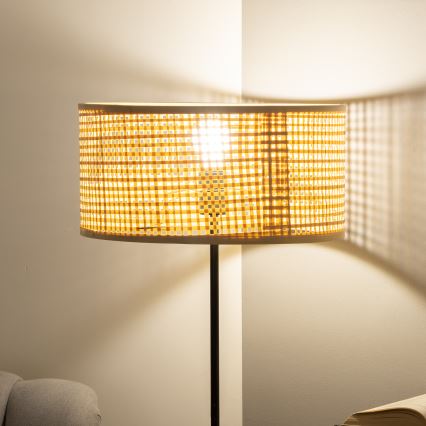 Brilagi - Підлогова LED-лампа CERIA 1xE27/40W/230V діаметр 25 см бамбук/чорний