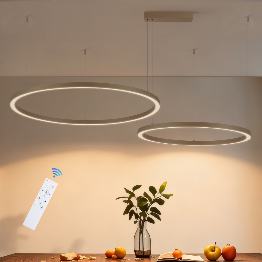Brilagi - LED люстра на тросі з регулюванням яскравості PORTOFINO LED/98Вт/230В 3000-6000К бежева + пульт дистанційного керування