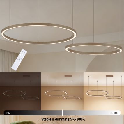 Brilagi - LED люстра на тросі з регулюванням яскравості PORTOFINO LED/98Вт/230В 3000-6000К бежева + пульт дистанційного керування