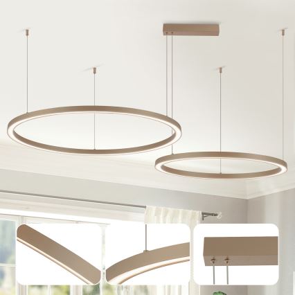 Brilagi - LED люстра на тросі з регулюванням яскравості PORTOFINO LED/98Вт/230В 3000-6000К бежева + пульт дистанційного керування