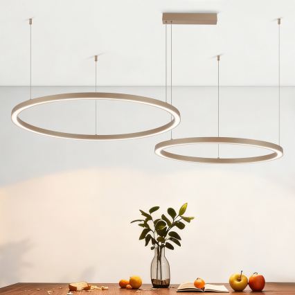 Brilagi - LED люстра на тросі з регулюванням яскравості PORTOFINO LED/98Вт/230В 3000-6000К бежева + пульт дистанційного керування