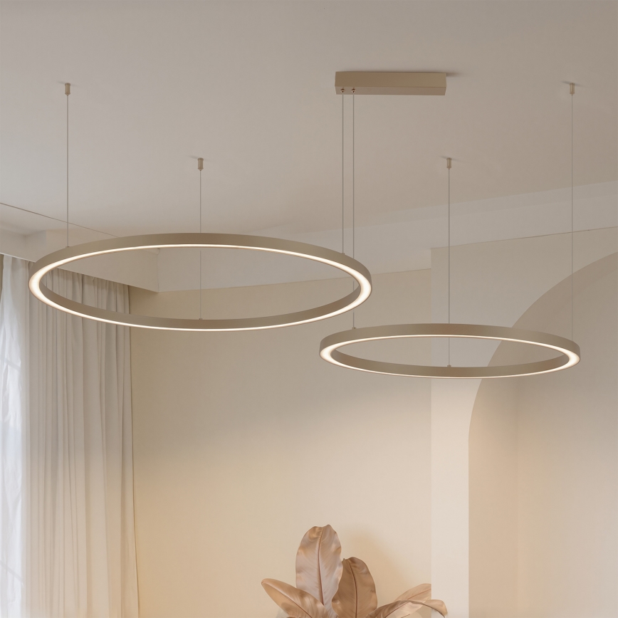 Brilagi - LED люстра на тросі з регулюванням яскравості PORTOFINO LED/98Вт/230В 3000-6000К бежева + пульт дистанційного керування