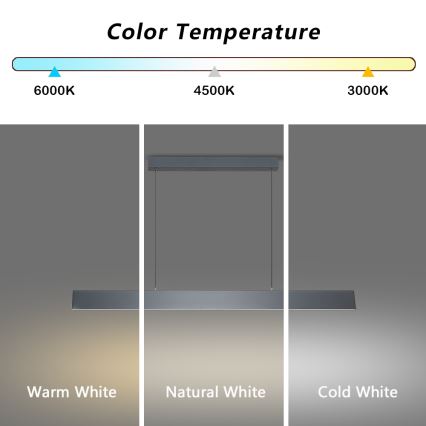 Brilagi - Світлодіодна підвісна люстра з регулюванням яскравості SLIMLINE LED/40W/230V 3000-6000K антрацит + пульт дистанційного керування