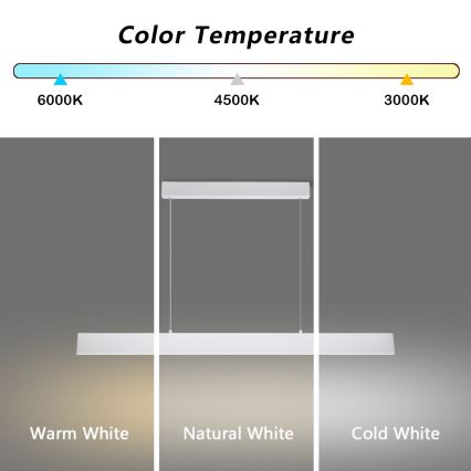 Brilagi - Світлодіодна підвісна люстра з регулюванням яскравості SLIMLINE LED/40W/230V 3000-6000K білий + пульт дистанційного керування